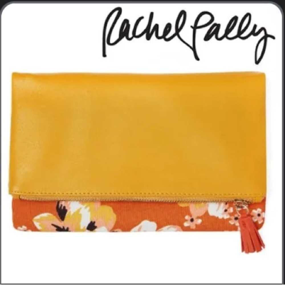 Rachel Pally Mustard Yellow & Floral Fold-Over Clutch
